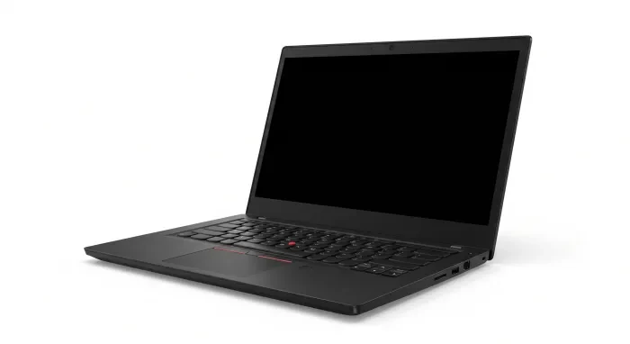 Aufgeklapptes Windows-Notebook, freigestellte Produktabbildung